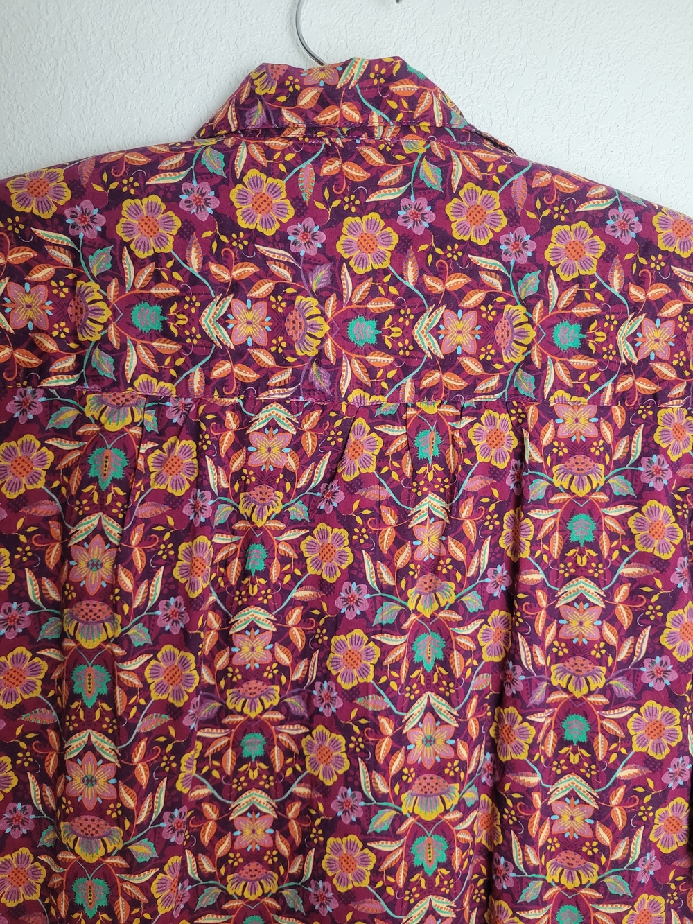 Sundance Floral Button-Front Shirt in Purple Yellow/orange and Teal - Picture 7 of 16